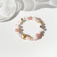 For Love and Happiness Women's Beaded Bracelet Moonstone, Strawberry Quartz, Rose Quartz, Pink Opal