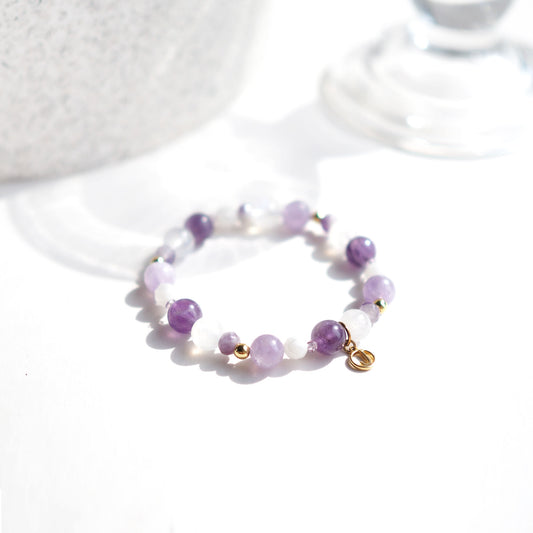 For Stress Relieve and a Peaceful Mind Women's Beaded Bracelet with Moonstone and Amethyst